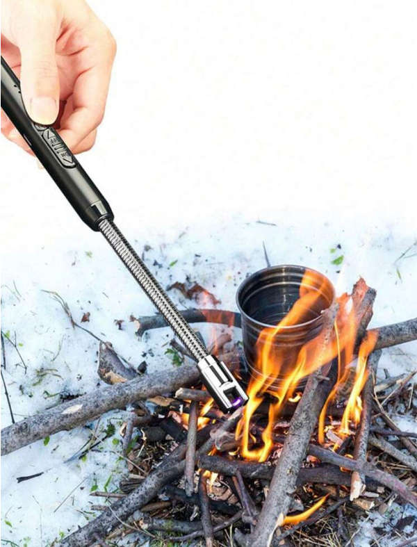 Rechargeable Lithium Battery Electric ARC Lighter - Black