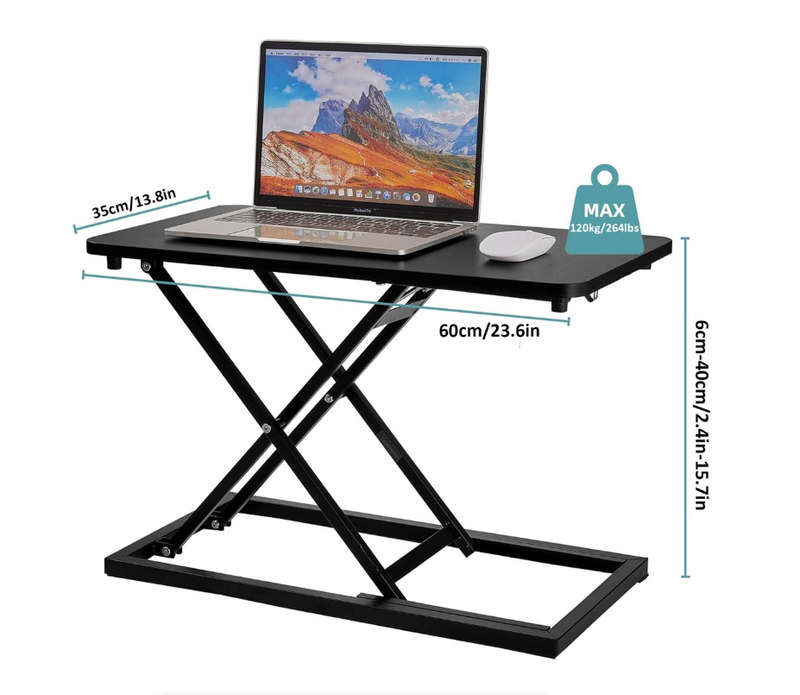 Adjustable Height Converter Standing Desk Riser Lift for Laptop & Monitor