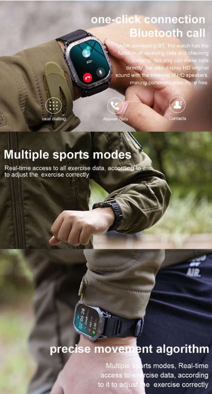 BezosMax SW03 Smart watch for Android iPhone Multiple Sports Modes