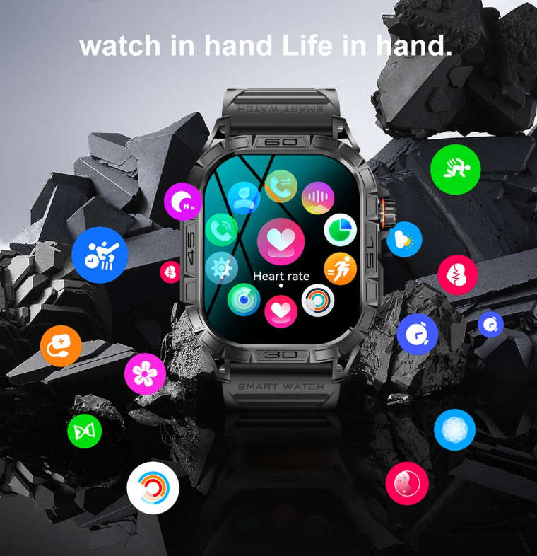 BezosMax SW03 Smart watch for Android iPhone Multiple Sports Modes