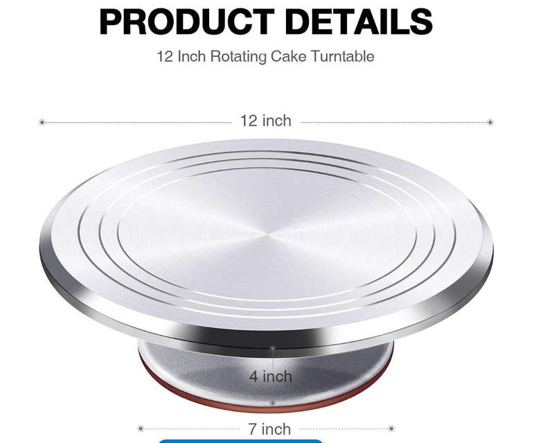 Aluminium Alloy Cake Rotating Turntable - 12"