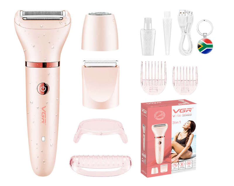 VGR 3 in 1 Professional Electric Lady Shaver Trimmer Grooming Set & Key Ring