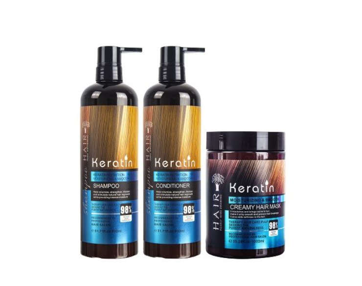 Keratin Shampoo & Conditioner - 900 ml & Keratin Creamy Hair Mask - 500ml
