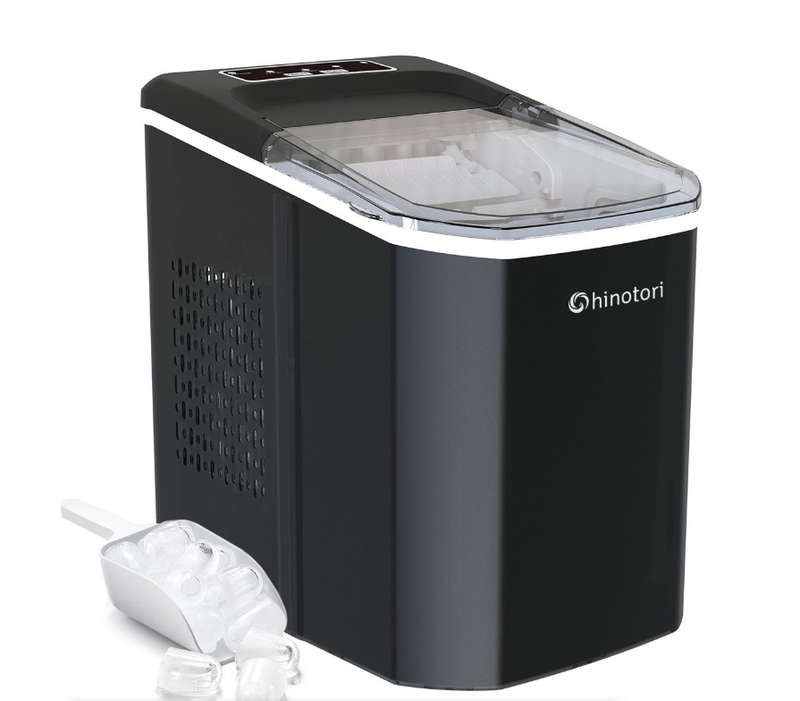 Counter-Top Ice-Maker 12kg Ice Maker Machine 8 Mins 9 Bullet Ice-Black