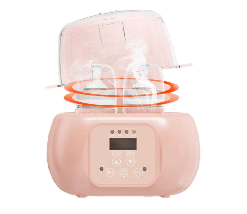 Multi-Function LED Display Double Baby Bottle Warmer & Sterilizer - Pink