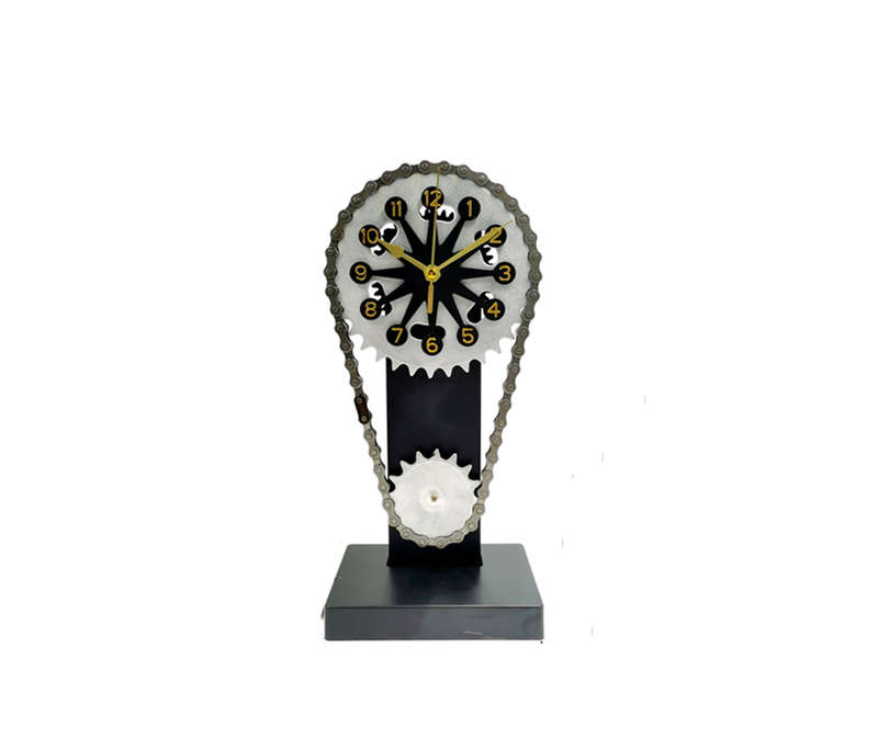 Rotating Battery Powered Gear Clock - Black