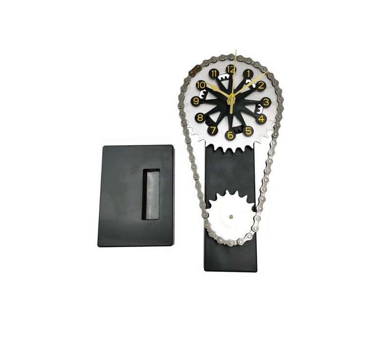 Rotating Battery Powered Gear Clock - Black