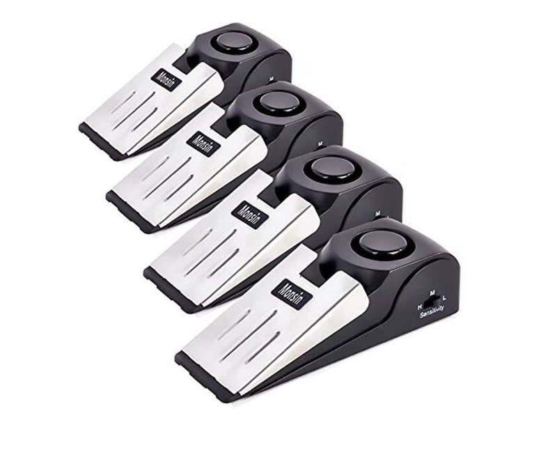 Door Stop Alarm, Door Stopper with 120DB Security Alarm (Pack of 4)