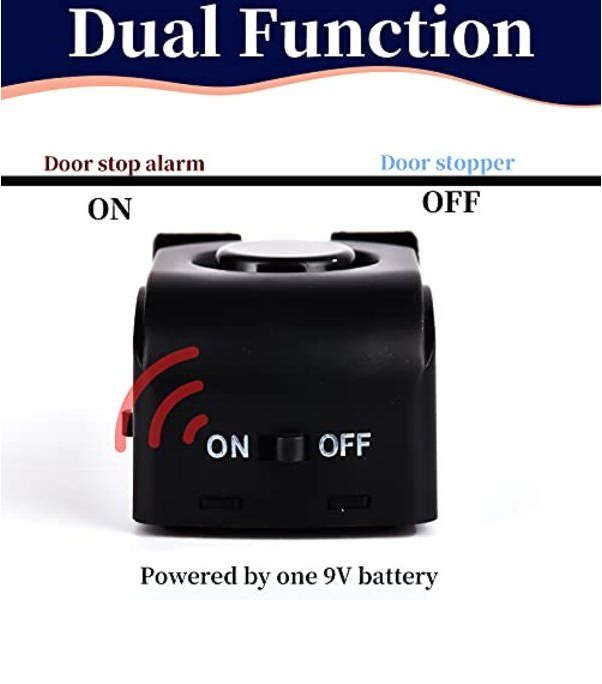 Door Stop Alarm, Door Stopper with 120DB Security Alarm (Pack of 4)