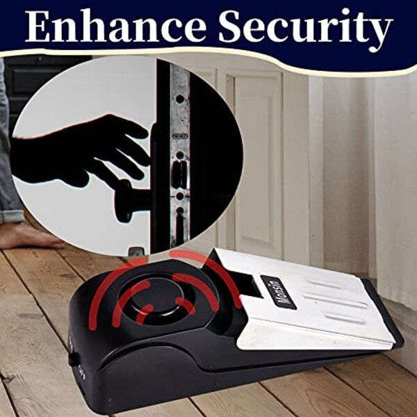 Door Stop Alarm, Door Stopper with 120DB Security Alarm (Pack of 4)