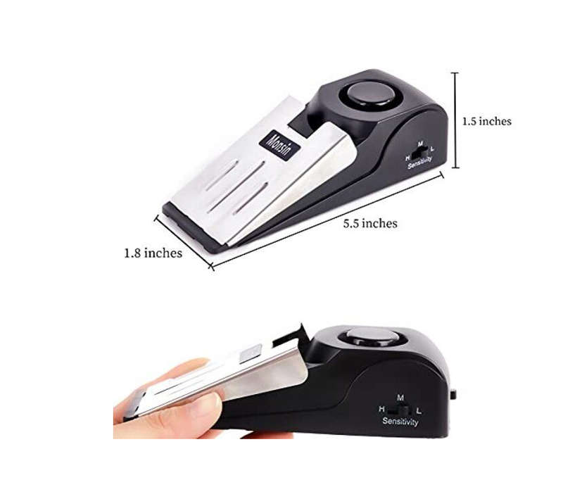 Door Stop Alarm, Door Stopper with 120DB Security Alarm (Pack of 4)