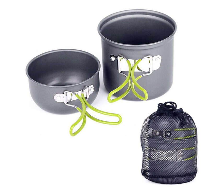 Camping Cookware Sets Mini Gas Stove With Stand Fork Spoon Knife