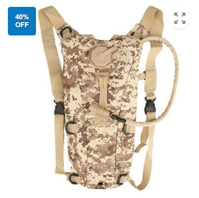 2.5L Tactical Outdoor Hydration Water Backpack Bag with Bladder - Desert