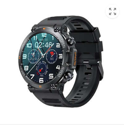 Rugged Military Style Smart Watch - HD Display, Blood Oxygen, Remote Camera