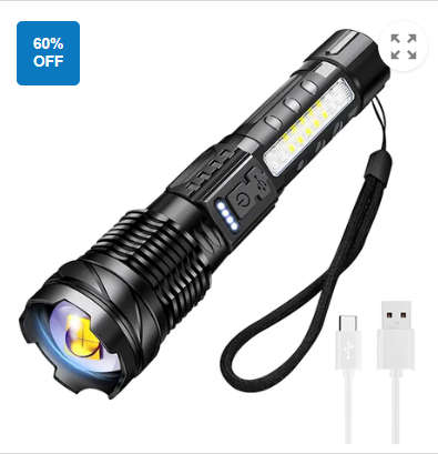 Rechargeable Torch - 20000 Lumen High Power Gift for Men