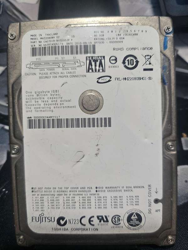 Fujitsu 80GB 5400 RPM Notebook Hard Drive