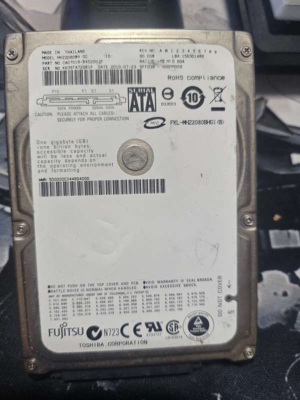 Fujitsu 80GB 5400 RPM Notebook Hard Drive
