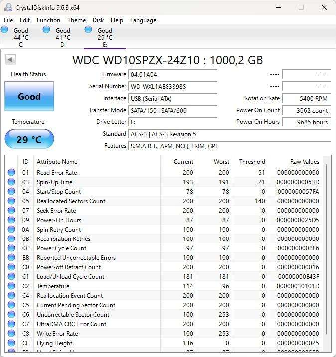 Western Digital Blue 1TB 2.5" Hard drive