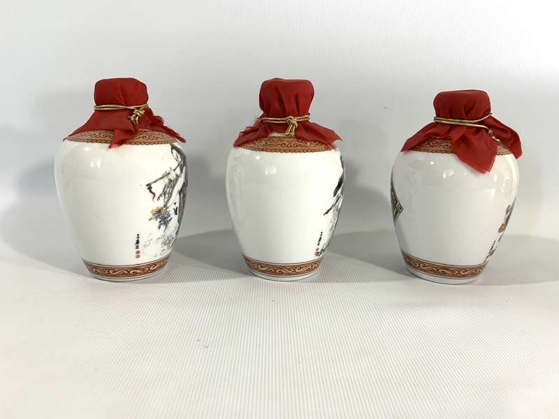 6 x Collectible Porcelain Chinese Liquor Bottles (Still Sealed and Full - Circa 1948)