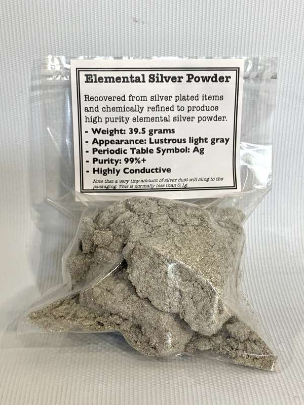 Chemically Refined Silver (Ag) 99% Purity (39.5 grams)