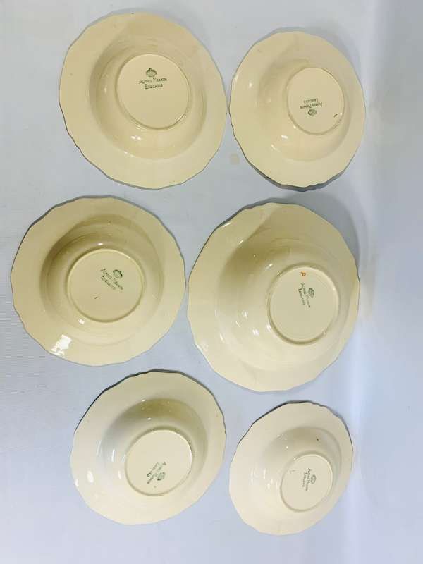 Alfred Meakin Wildfowl Serving and Dessert Bowl Set  Vintage English Pottery