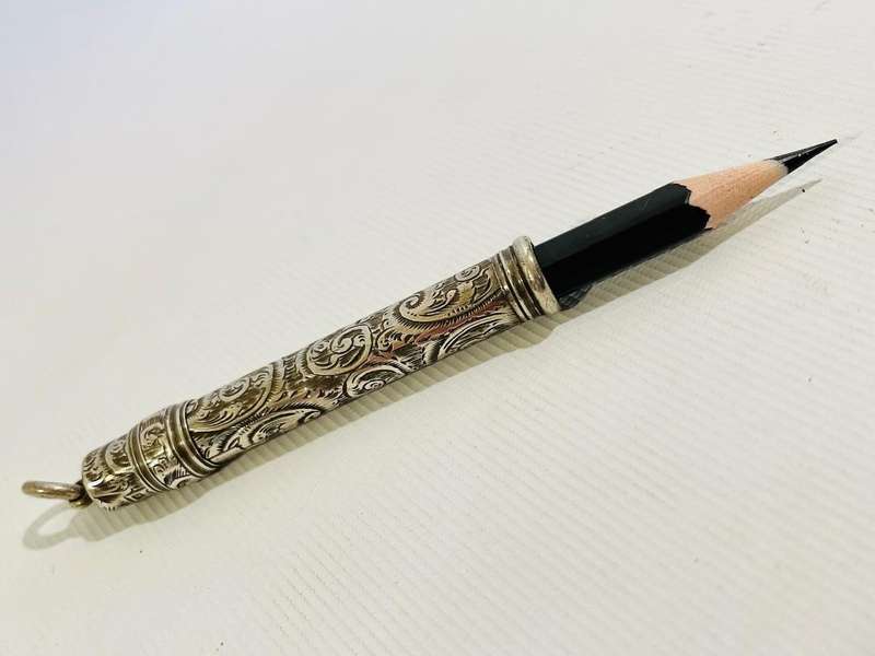 Collectible Sterling Silver Retractable Pencil Holder by Samuel Mordan & Co.  London 1916  10.8g