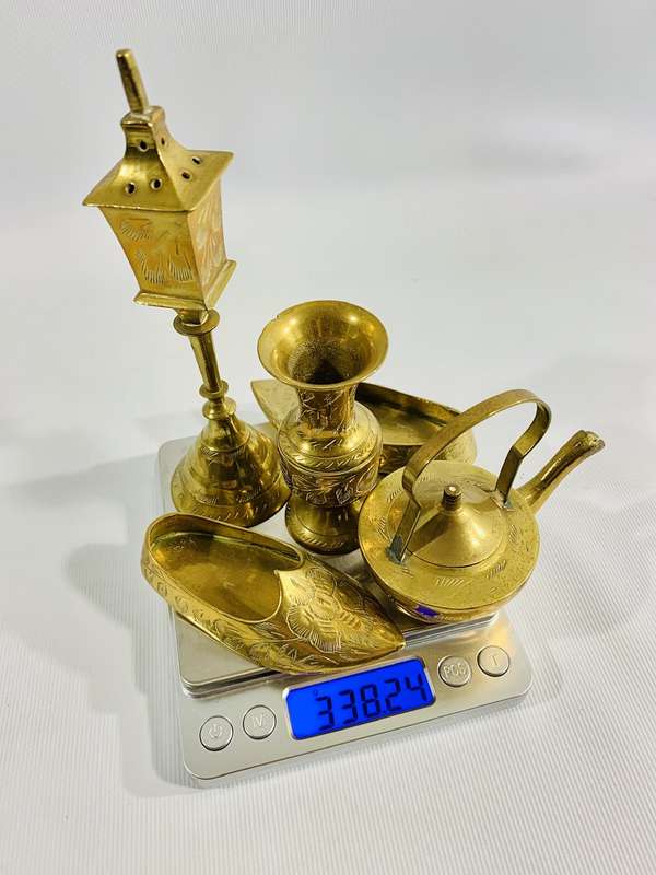 Elegant Set of 5 Brass Showpiece Ornaments