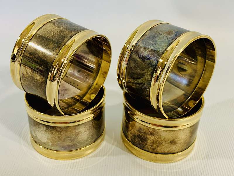 Stunning Silver and Gold Plated Napkin Rings (set of 4)