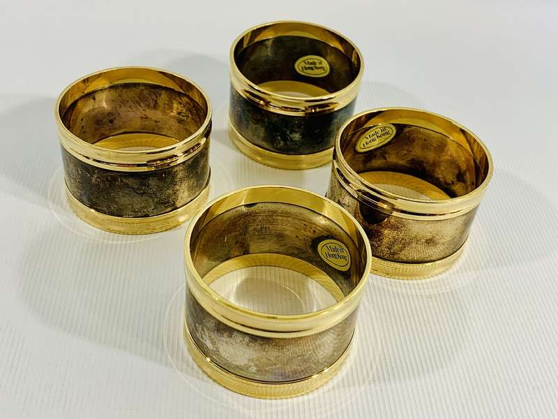 Stunning Silver and Gold Plated Napkin Rings (set of 4)