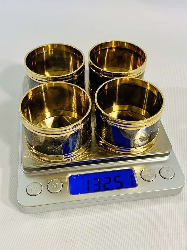 Stunning Silver and Gold Plated Napkin Rings (set of 4)