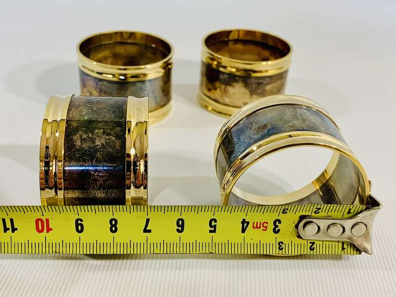 Stunning Silver and Gold Plated Napkin Rings (set of 4)