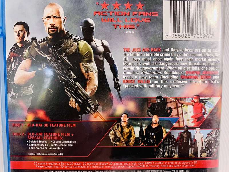 G.I. JOE Retaliation Blu-Ray and Blu-Ray 3D (Mint)
