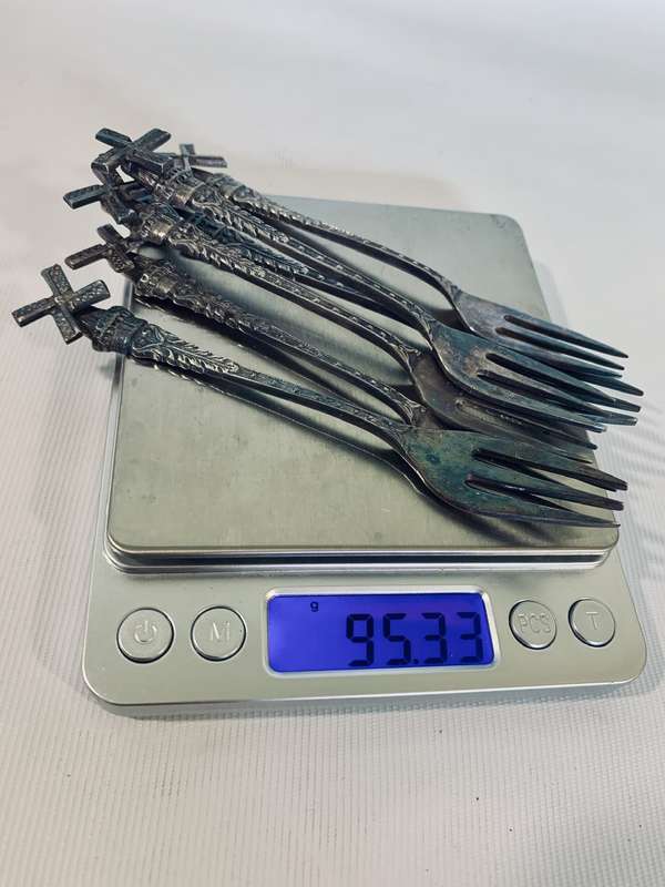 6 x Silver Plated Dutch Windmill Dessert Forks
