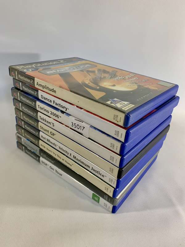 9 x PlayStation 2 Games (Includes Amplitude, Tekken 5, Hotwheels, Dance Factory, etc.)