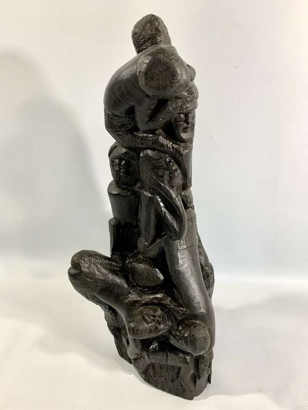 Exceptional Hand-Carved African Hardwood Sculpture
