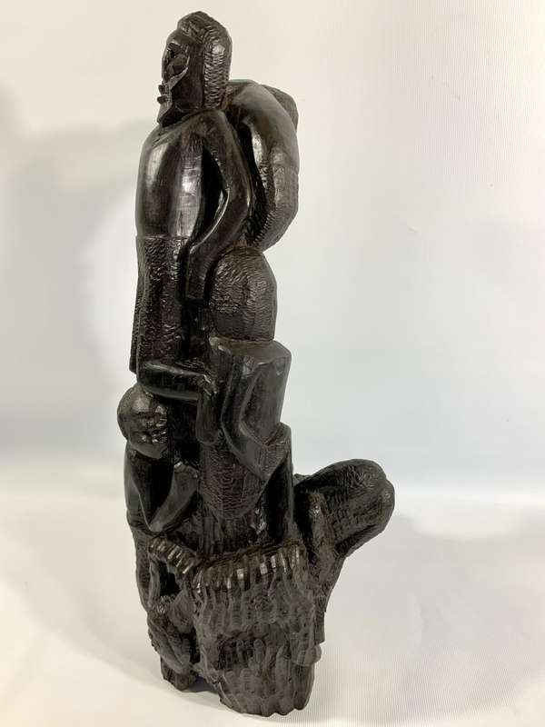 Exceptional Hand-Carved African Hardwood Sculpture
