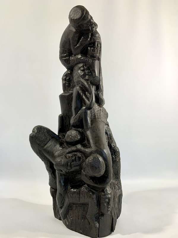 Exceptional Hand-Carved African Hardwood Sculpture