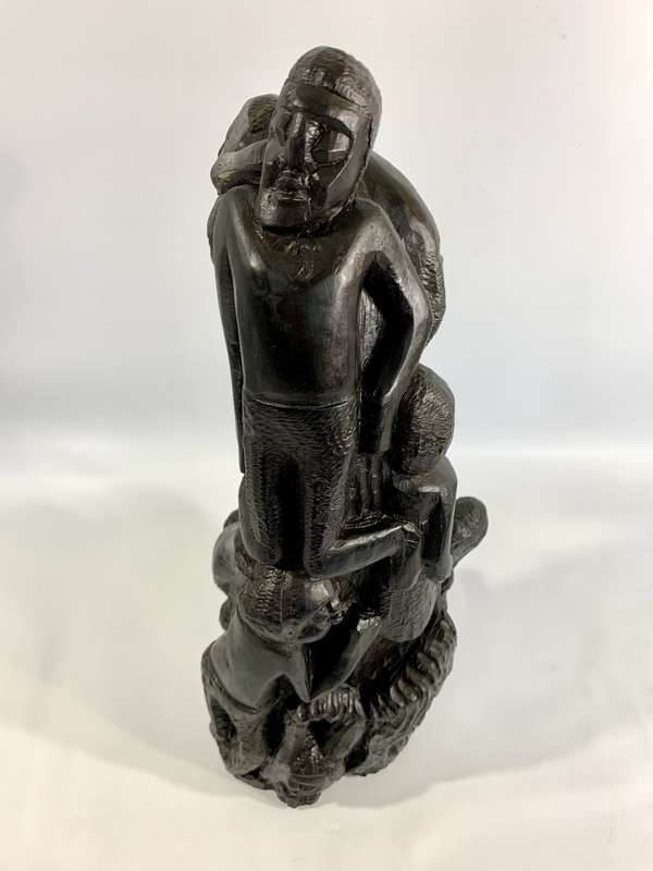 Exceptional Hand-Carved African Hardwood Sculpture