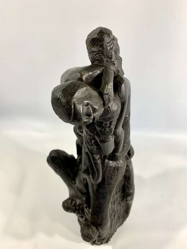 Exceptional Hand-Carved African Hardwood Sculpture