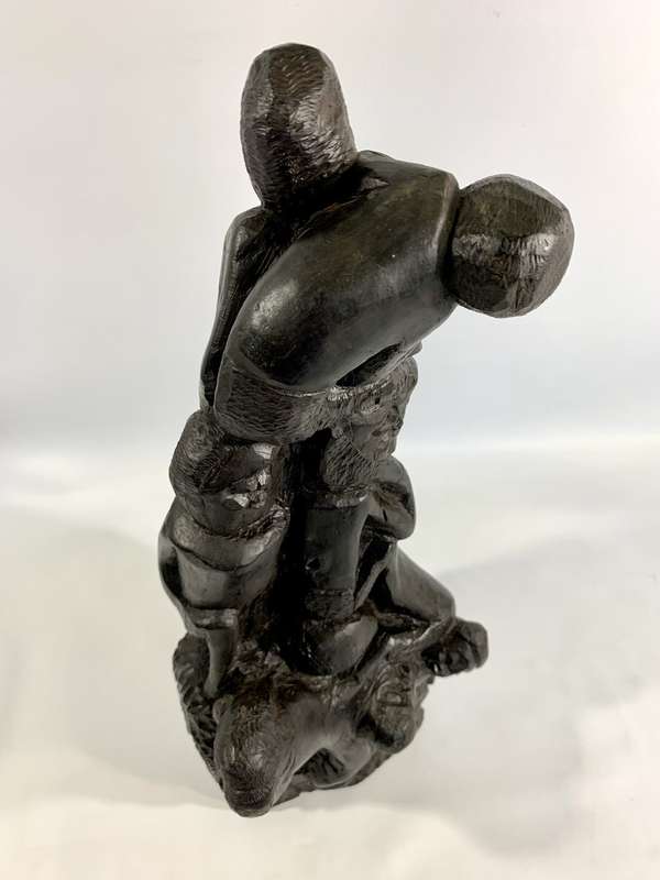 Exceptional Hand-Carved African Hardwood Sculpture