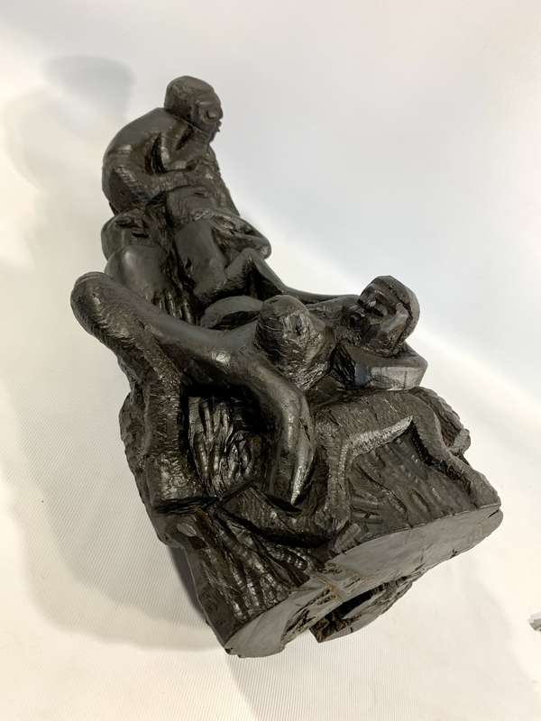 Exceptional Hand-Carved African Hardwood Sculpture