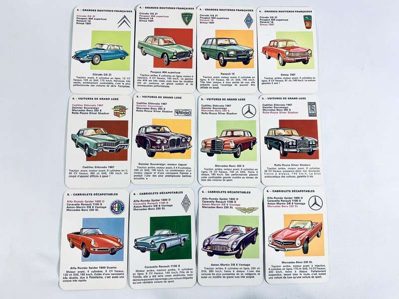 Rare Find: Complete Set of Fernand Nathan Jeu des Familles  Les Autos (Cars) Card Game