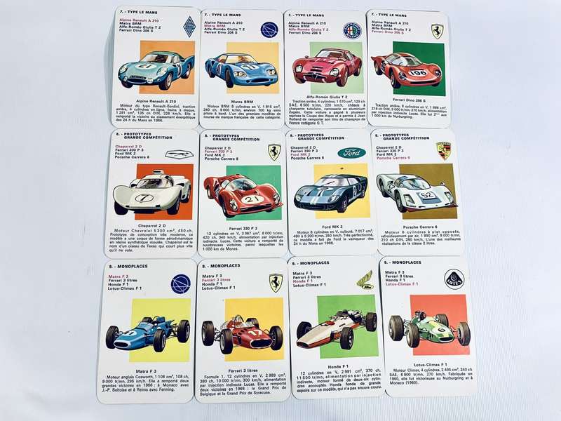 Rare Find: Complete Set of Fernand Nathan Jeu des Familles  Les Autos (Cars) Card Game