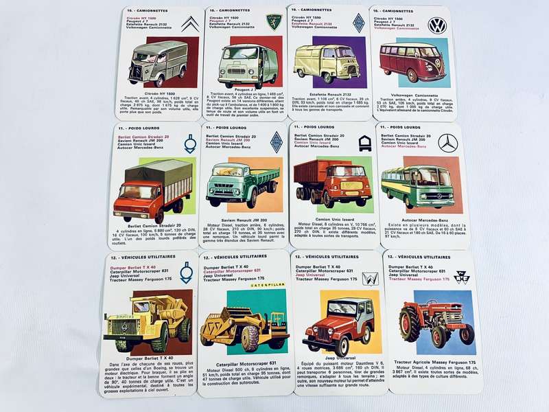 Rare Find: Complete Set of Fernand Nathan Jeu des Familles  Les Autos (Cars) Card Game