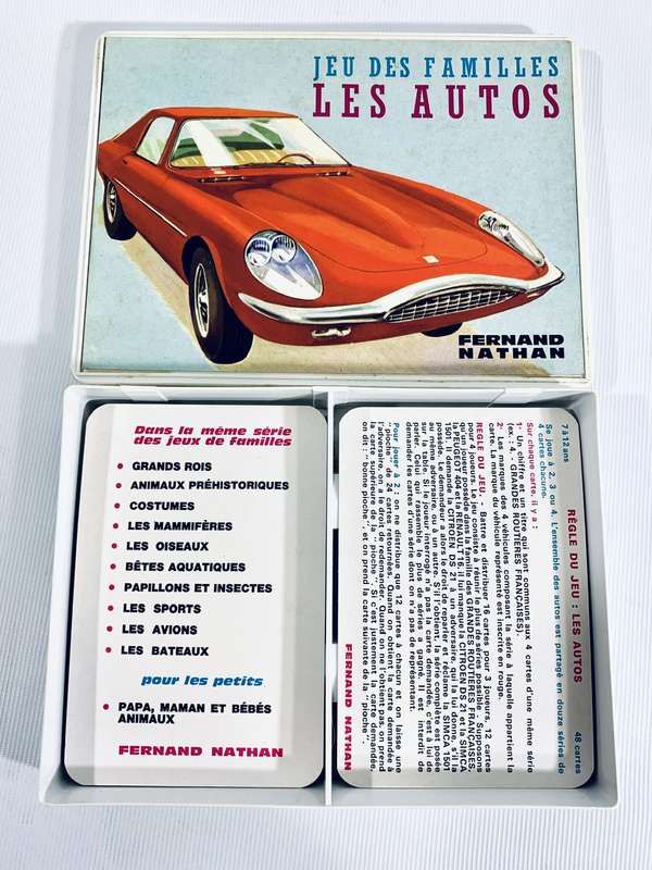 Rare Find: Complete Set of Fernand Nathan Jeu des Familles  Les Autos (Cars) Card Game