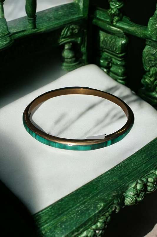 Malachite & Brass  Bangle