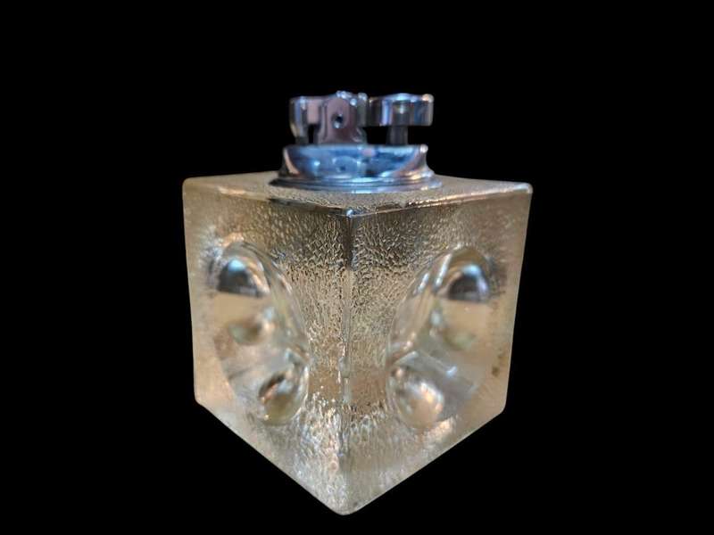 Vintage Glass Cube Table Lighter