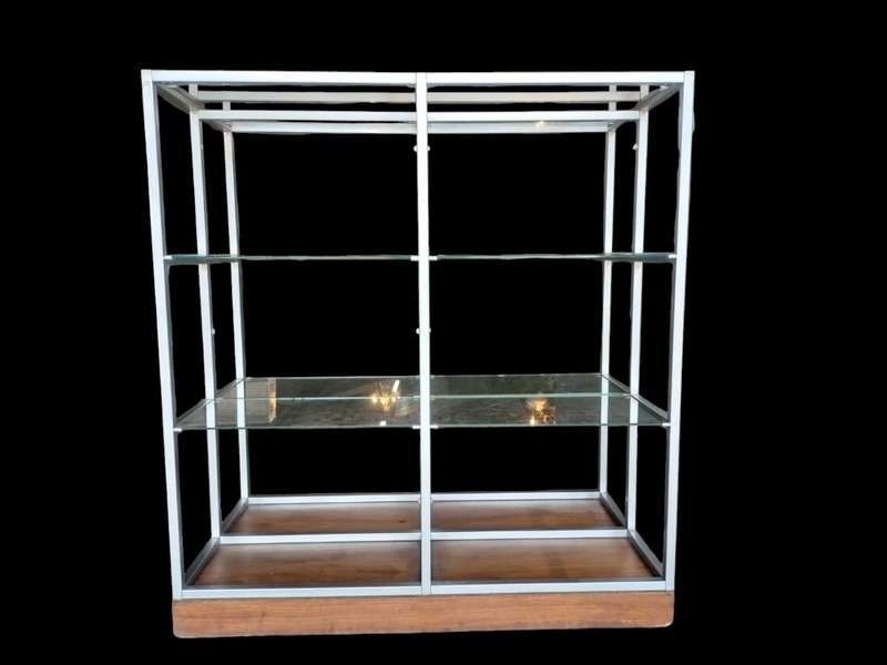 Stainless Steel Glass Display Shelf on Casters