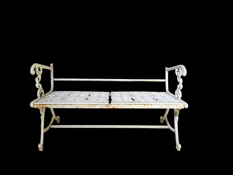 Cast metal two-seater bench