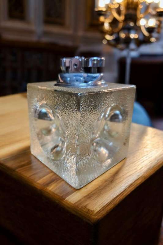 Vintage Glass Cube Table Lighter